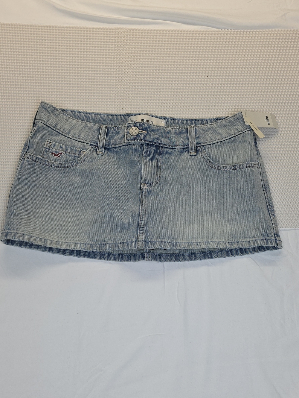 Hollister Light Wash Denim Mini Skirt - Light Blue 8 Shorts